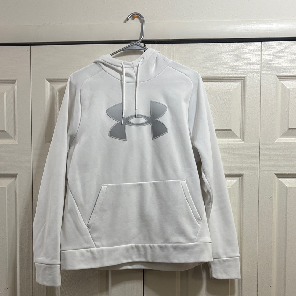 Under Armour Gray Logo White Hoodie